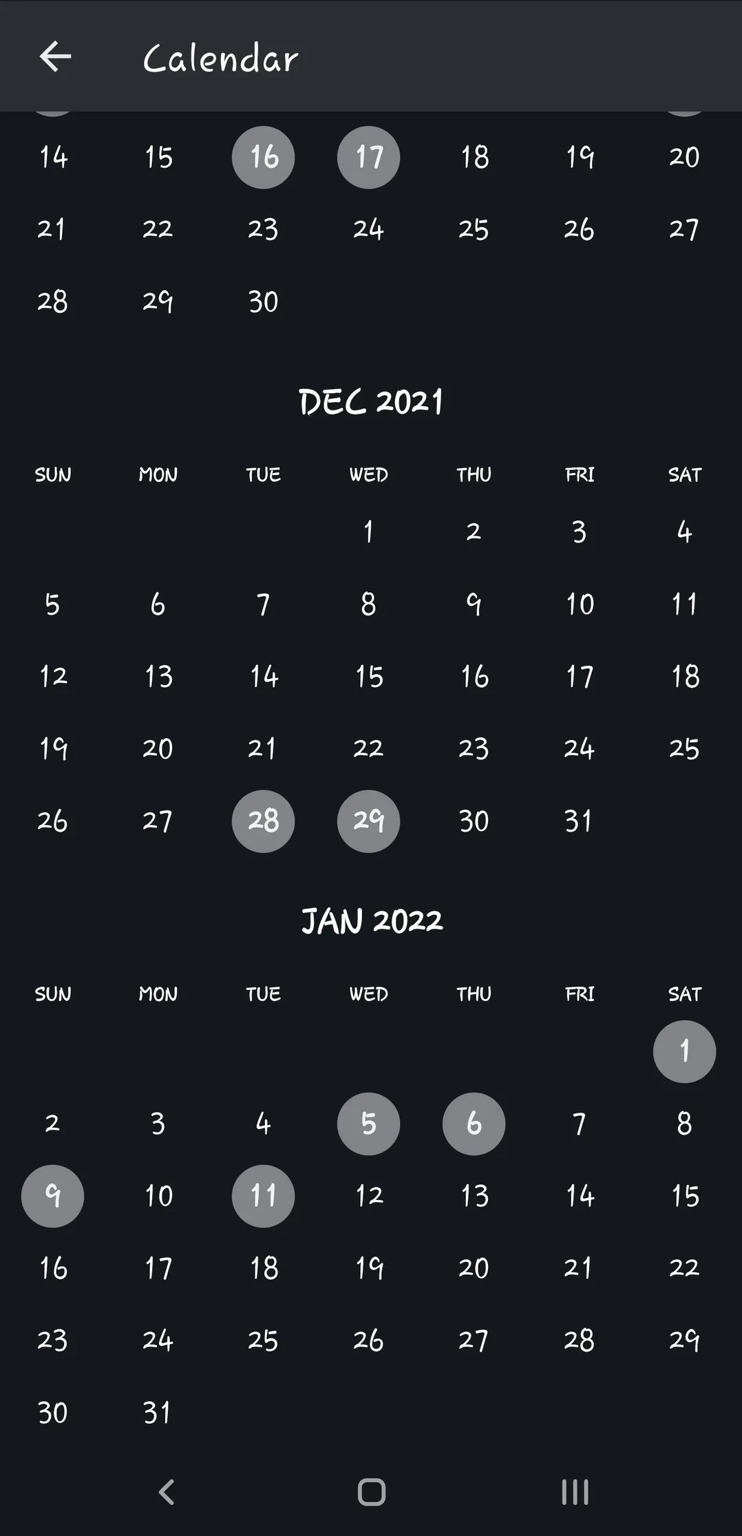 Calendar View