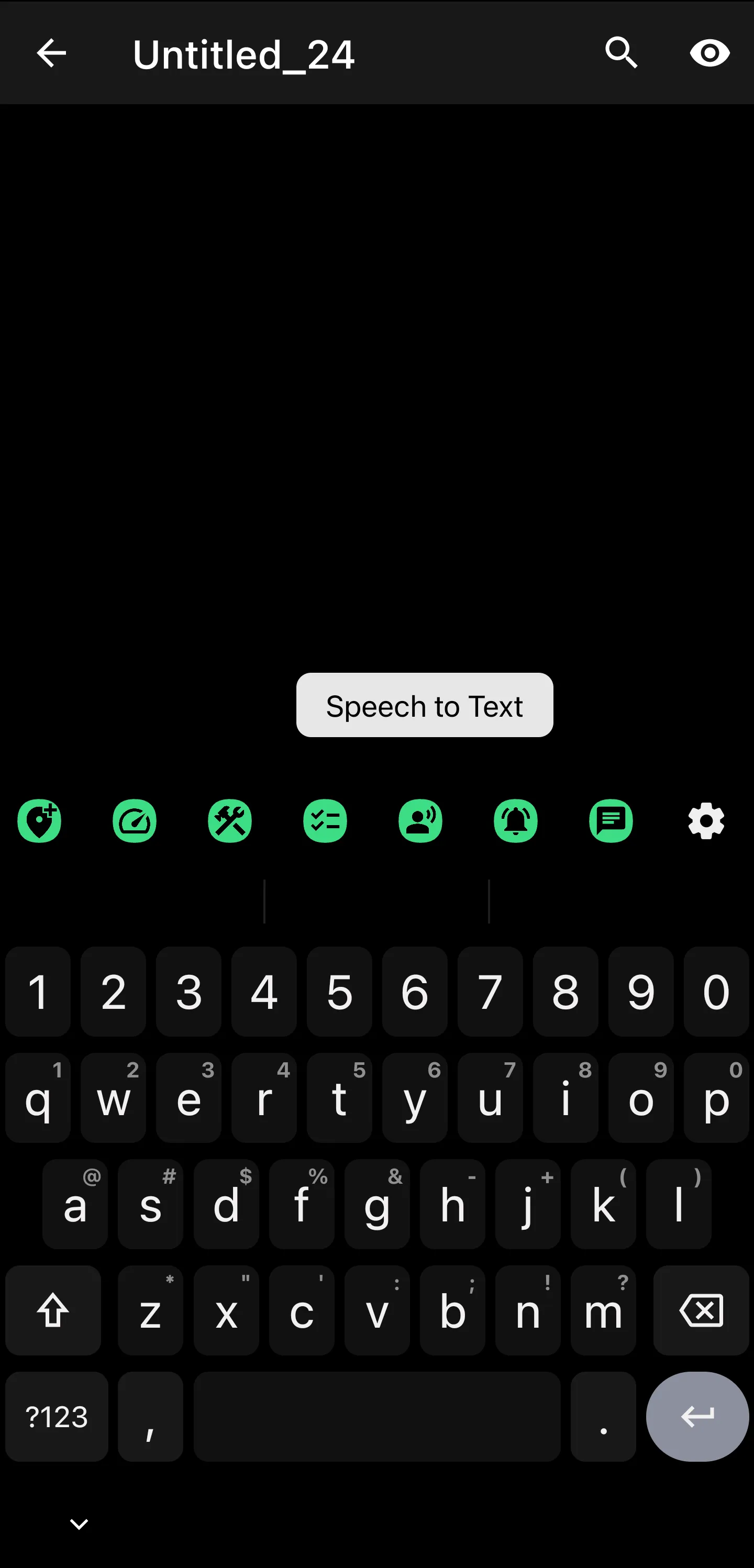 Speech to text editor button